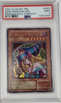 2001 Yugioh Japanese Dark Magician Girl Premium Pack 4 Replica #P401 PSA 9 - Image 1