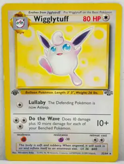1999 Pokemon TCG Card Wigglytuff 1st Edition Jungle Rare NON HOLO 32/64 USED - Image 1