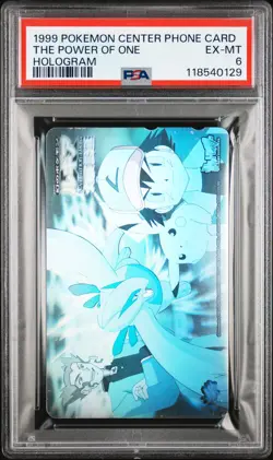 1999 POKEMON CENTER PHONE CARD HOLOGRAM THE POWER OF ONE PSA 6 - Image 1