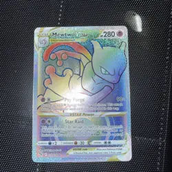 Pokemon Go Mewtwo VSTAR Secret Rainbow Rare Card 079/078 Near Mint Condition - Image 1
