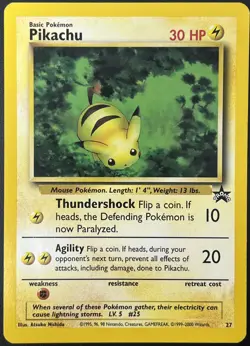 Pikachu 27/53 Black Star Rare Promo WOTC Pokemon Card NM - Image 1