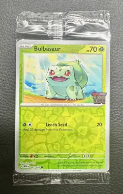 Bulbasaur Best Buy Exclusive 151 Stamped Promo Reverse Holo Card 001/165 SEALED - Image 2
