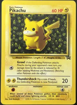 Pikachu 1/53 Black Star Rare Promo WOTC Pokemon Card NM - Image 1