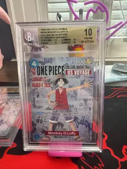 BGS 10 PRISTINE One Piece Card Monkey.D.Luffy US College Basketball Voyage Promo - Image 1