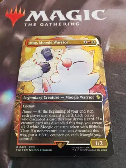 Mtg. Mog, Moogle Warrior. Borderless. Chocobo Track Foil. Final Fantasy. Nm - Image 1