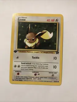 Pokemon TCG Team Rocket 1st Edition Regular Finish Eevee 55/82 NM - Image 1
