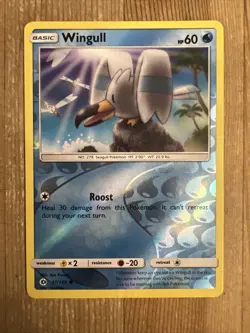 Pokemon TCG Wingull Sun & Moon Base Set 37/149 Reverse Holo Common VLP - Image 1