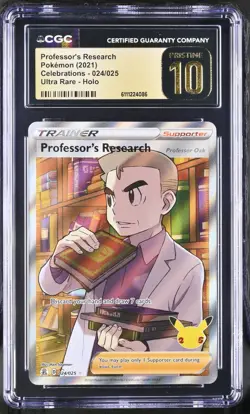 Pokemon 2021 Professor's Research UR-Holo Celebrations #024 CGC PRISTINE 10 - Image 1