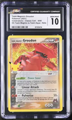Pokemon 2021 Team Magma's Groudon Holo Celebrations - Classic Coll. #9 CGC 10 - Image 1