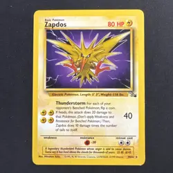 Zapdos 30/62 Fossil Rare Pokemon - Image 1