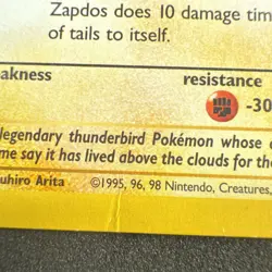 Zapdos 30/62 Fossil Rare Pokemon - Image 2