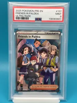 PSA 9 - 2025 POKEMON PRE EN-PRISMATIC EVOLUTIONS 137 FRIENDS IN PALDEA ULTRA RAR - Image 1