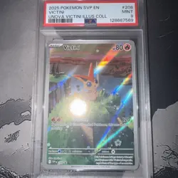 2025 POKEMON SVP EN-SV BLACK STAR PROMO 208 VICTINI UNOVA ILLUSTRATION PSA 9 - Image 2