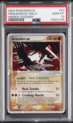 2004 POKEMON EX HIDDEN LEGENDS #93 GROUDON EX-HOLO PSA 10 - Image 1