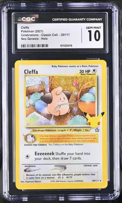 Pokemon 2021 Cleffa NG-Holo Celebrations - Class. Coll. #20 CGC 10 - Image 1
