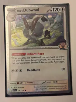 Pokemon Journey Together JTG Cosmos Holo 136/159 Hop's Dubwool NM - Image 1