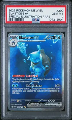 2023 POKEMON MEW EN-151 SPECIAL ILLUSTRATION RARE #200 BLASTOISE EX PSA 10 - Image 1