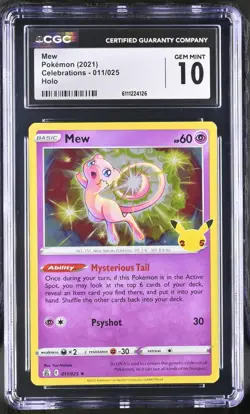 Pokemon 2021 Mew Holo Celebrations #011 CGC 10 - Image 1