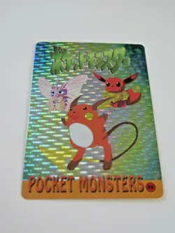 Pokemon RAICHU, EEVEE & VENOMOTH Pocket Monsters Holo Prism Vending Sticker #86 - Image 1