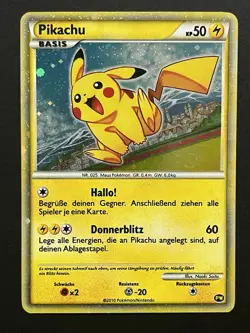 Pikachu PW Holo Pokemon 2010 World Collection -German Korean French/ENGLISH BACK - Image 2