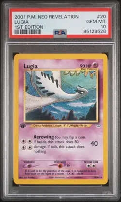 2001 POKEMON NEO REVELATION 1ST EDITION #20 LUGIA PSA 10 - Image 1