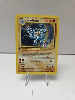 Machamp 1st Edition 8/102 Holo Unlimited Base Set Pokemon MP - Image 1