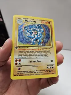 Machamp 1st Edition 8/102 Holo Unlimited Base Set Pokemon MP - Image 2