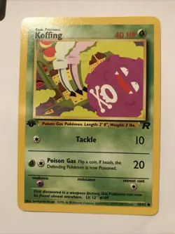 Pokemon TCG Team Rocket Koffing 1st Edition 58/82 Card - Image 1
