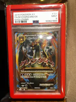 Pokemon TCG PSA Mint 9 2016 XY Evolution Full Art Mega Charizard EX Holo 101/108 - Image 1