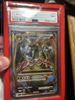 Pokemon TCG PSA Mint 9 2016 XY Evolution Full Art Mega Charizard EX Holo 101/108 - Image 3