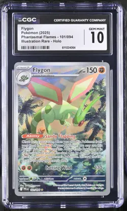 Pokemon 2025 Flygon IR-Holo Phantasmal Flames #101 CGC 10 - Image 1