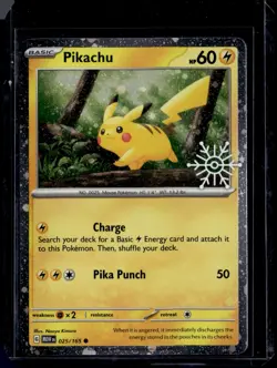 Pikachu 025/165 Holiday Calendar 2025 Cosmos Holo Stamp (NM) / Pokemon TCG - Image 1