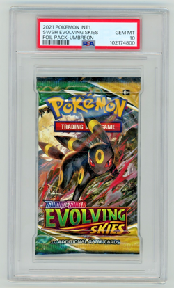 2021 Pokemon Evolving Skies Umbreon Booster Pack PSA 10 - Image 1