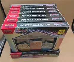Pokemon TCG PRISMATIC EVOLUTIONS Poster Collection X6 lot WITH Display And Box - Image 1