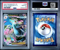 2025 POKEMON PFL EN-PHANTASMAL FLAMES #109 MEGA CHARIZARD X EX ULTRA RARE PSA 10 - Image 3