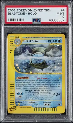 2002 POKEMON EXPEDITION #4 BLASTOISE-HOLO PSA 9 - Image 1