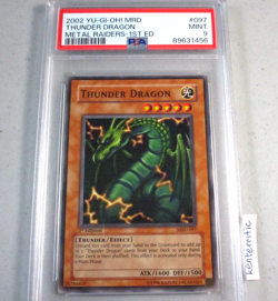 PSA 9 Thunder Dragon MRD-097 1st Ed YuGiOh NA English 2002 Metal Raiders - Image 1