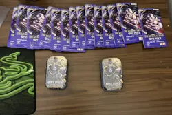 OP14 - EB04 | The Azure Sea’s Seven One Piece TCG Sleeved Booster Lot + 2 Tins - Image 1