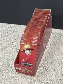 One Piece OP13 Carrying On His Will Sleeved Booster Pack Lot of 50 With Tray - Image 1