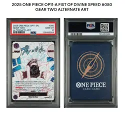 2025 ONE PIECE Gear Two Alt Art OP11 A Fist of Divine Speed #080 ENGLISH PSA 10 - Image 1