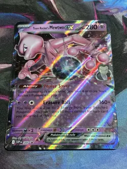 Team Rocket's Mewtwo ex 205 Scarlet & Violet Promo Cards Holo Pokemon Card - Image 1
