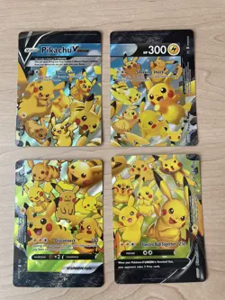 Pikachu V-Union [Set of 4] SWSH: Sword & Shield Promo Cards Holo NM - Image 1