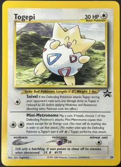 Togepi 20/53 Black Star Rare Promo WOTC Pokemon Card LP Indent - Image 1