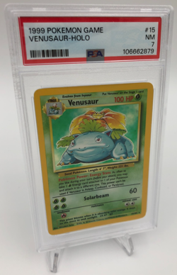 1999 POKEMON GAME Trading Card VENUSAUR - HOLO #15/102 graded slab PSA NM 7 - Image 1