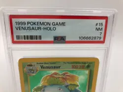 1999 POKEMON GAME Trading Card VENUSAUR - HOLO #15/102 graded slab PSA NM 7 - Image 3