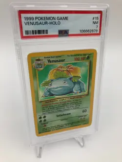 1999 POKEMON GAME Trading Card VENUSAUR - HOLO #15/102 graded slab PSA NM 7 - Image 5