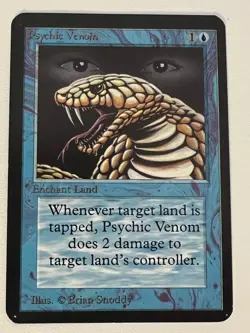 Magic the Gathering MTG Alpha Psychic Venom NM (Beta Bob) - Image 1