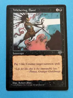 MTG - Withering Boon - LP Light Play - Mirage - Image 1