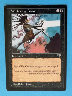 MTG - Withering Boon - LP Light Play - Mirage - Image 3