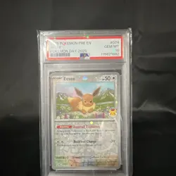 Pokemon 2025 Eevee Promo Holo Pokemon Day #074 Stamped PSA 10 - Image 1